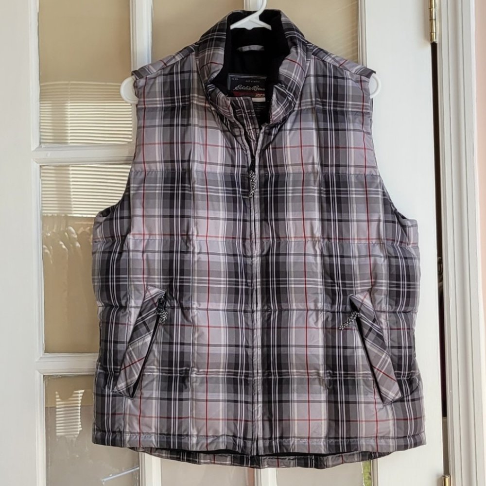 Eddie Bauer Weatheredge Puffer Plaid Men's Vest Size Medium